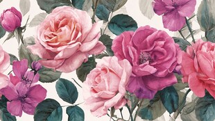 浪漫花卉图案的唯美呈现