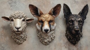 动物头像壁挂装饰品展示