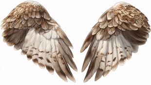 逼真鸟类羽翼插画