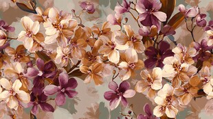 缤纷花卉图案 复古风背景