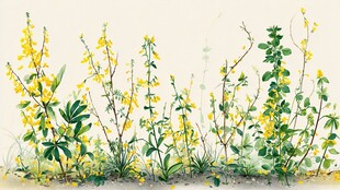 春日黄色野花植物景观