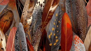 多彩羽毛图案 艺术感满满