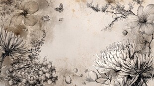 复古花卉边框背景图