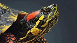 色彩斑斓的乌龟特写