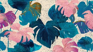 热带花叶图案背景设计