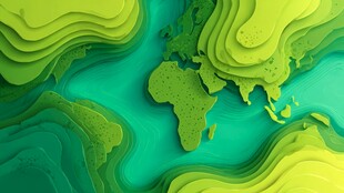 立体绿色世界地图创意画面