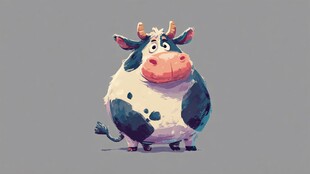 可爱卡通奶牛形象