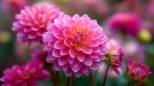 娇艳大丽花绽放美好瞬间