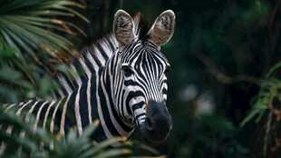 斑马特写 丛林中的黑白精灵