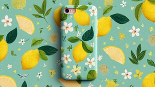清新柠檬风手机壳设计