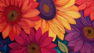 多彩向日葵艺术图案欣赏