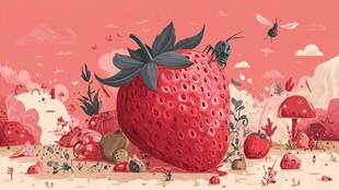 草莓世界的奇幻微观景象