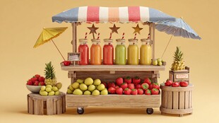 夏日缤纷水果摊3D模型