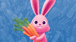 可爱小兔抱胡萝卜插画