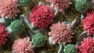 缤纷菊花图案 优雅织物纹理