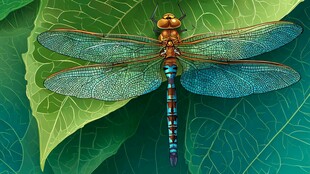 叶上蜻蜓 自然灵动之美