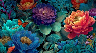 梦幻绚丽花卉缤纷景象