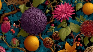 绚丽多彩的花卉与水果图案