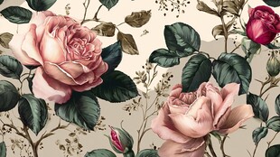 复古风玫瑰花卉图案背景