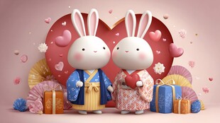 和服萌兔的甜蜜浪漫时刻