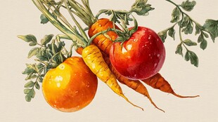 水彩绘蔬果组合