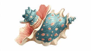 绚丽多彩的海洋贝壳特写