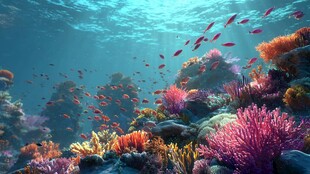 海底珊瑚与群鱼梦幻景象