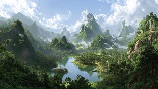 奇幻山水间的静谧自然美景