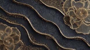 黑金花卉纹理装饰图案