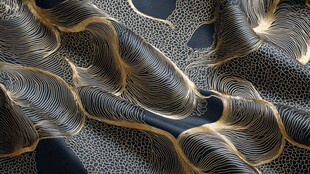 黑金波纹纹理面料图案