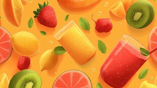 缤纷果汁与鲜果的活力组合