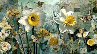 春日花卉与蝴蝶梦幻图景