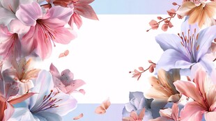 梦幻花卉边框背景图