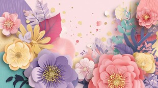 梦幻缤纷立体花卉装饰图