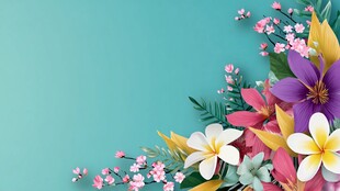 清新花卉边框背景图