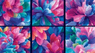 绚丽多彩花卉图案背景