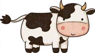 可爱卡通奶牛插画