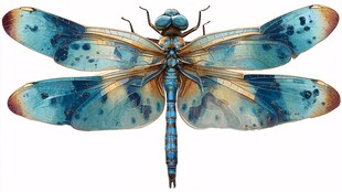 梦幻蓝斑蜻蜓特写