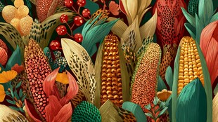 缤纷多彩的丰收作物景观