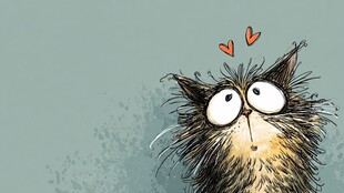 可爱猫咪爱心眼超萌啦