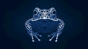 蓝色花纹青蛙图案设计