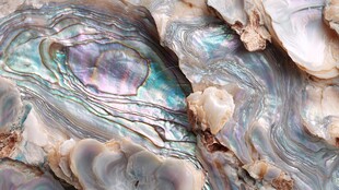 多彩贝壳纹理特写