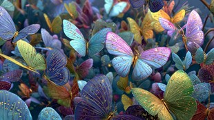 梦幻多彩蝴蝶群舞