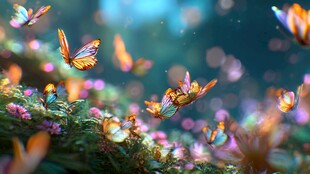 蝶舞花丛间 梦幻自然景