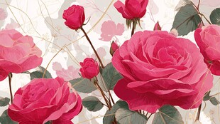 娇艳欲滴的粉色玫瑰花海