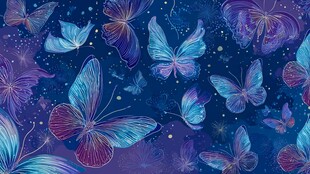 梦幻蝶舞星空背景图