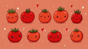 可爱番茄卡通形象集合