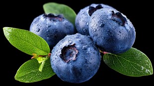 新鲜水润的饱满蓝莓