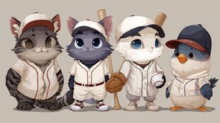 动物们的棒球造型大集合