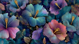 梦幻多彩木槿花绽放